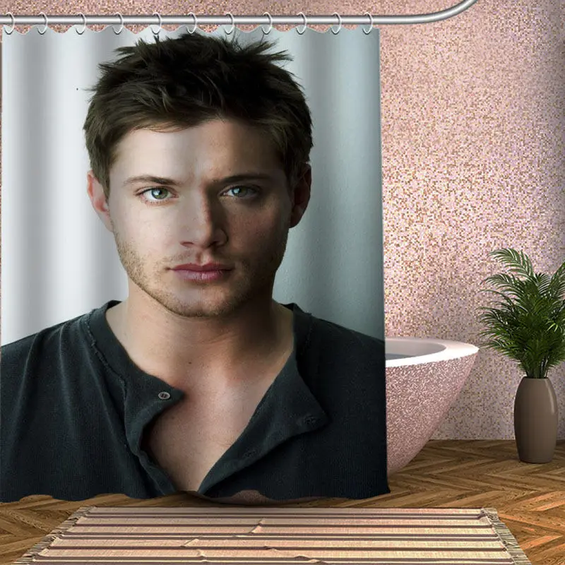 Jensen Ackles Shower Curtain Eco-friendly Modern Fabric polyester Custom Bath Curtains Home Decor | Дом и сад