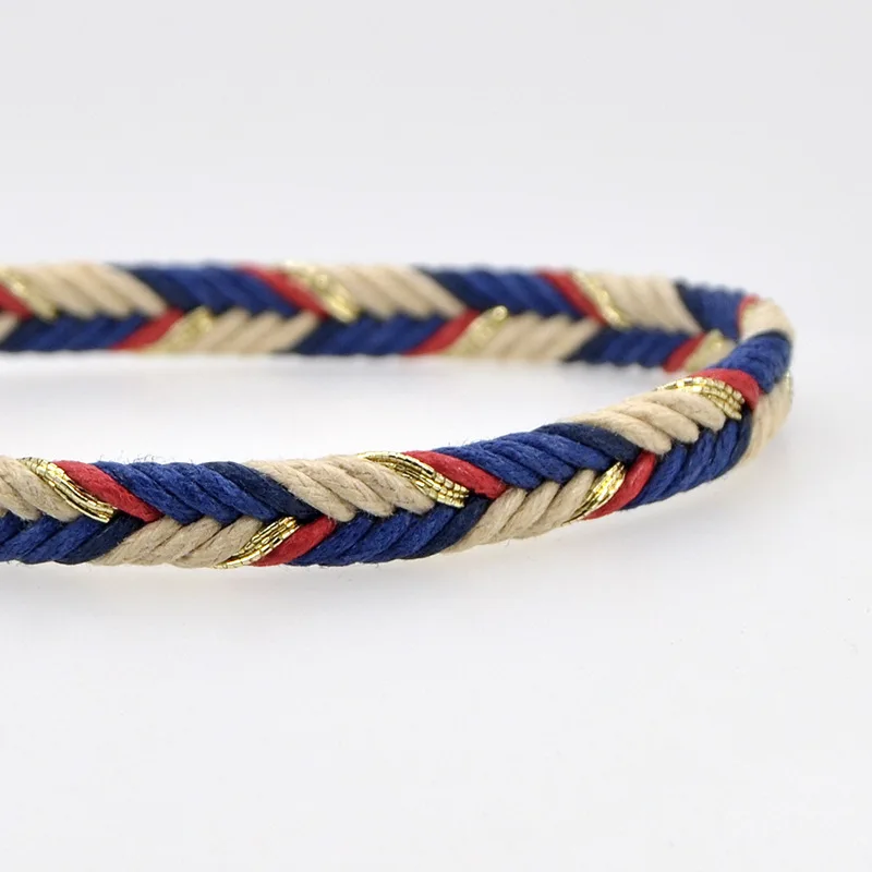 Женский плетеный браслет Lucky Rope цветной винтажный с нитью | Украшения и