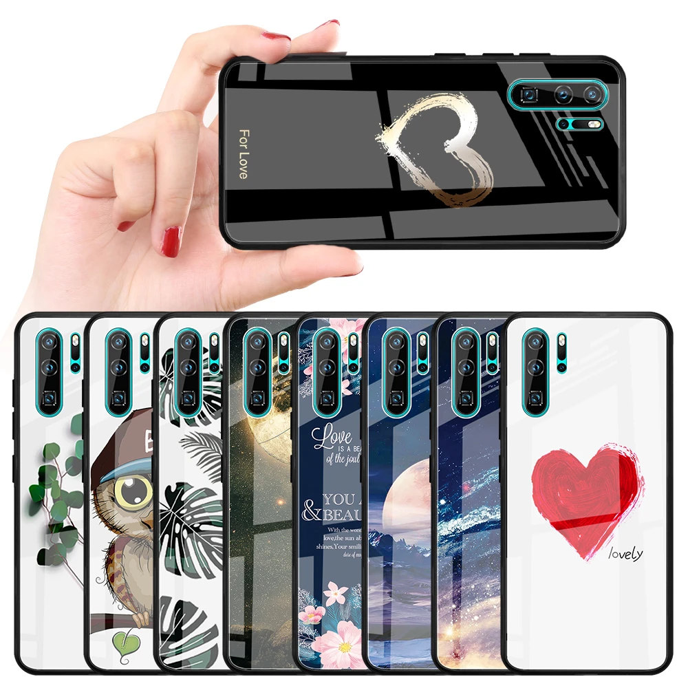 Glass Phone Case For Huawei P30 P20 Lite Pro Star Sky Pattern Tempered Mate 20 10 Mate20 | Мобильные телефоны и