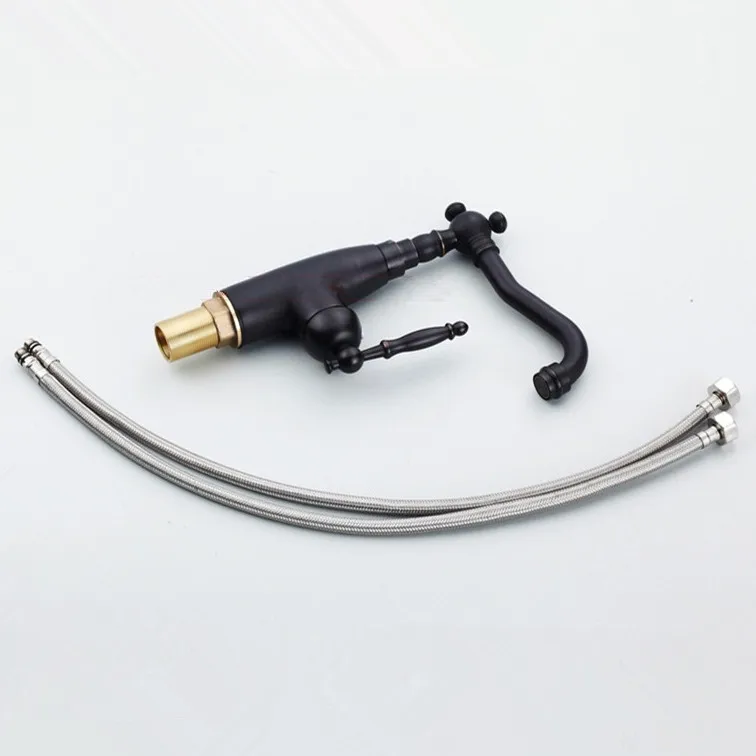 Смесители для раковины черный античный латунный Ретро смеситель в ванной