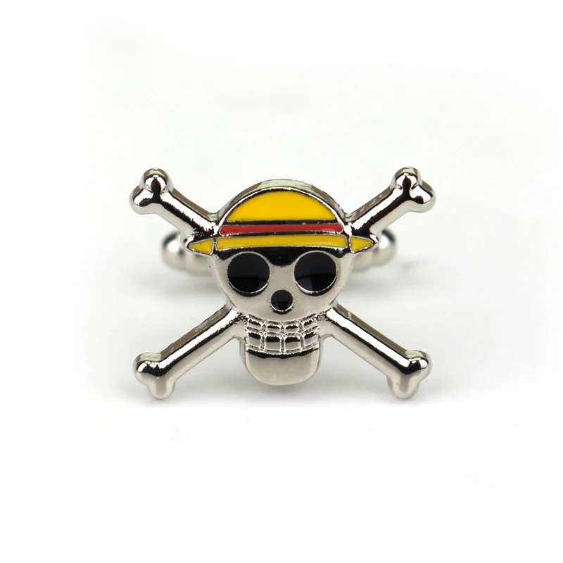 Одна штука соломенная шляпа Пираты Череп Логотип Запонки посеребренные запонки