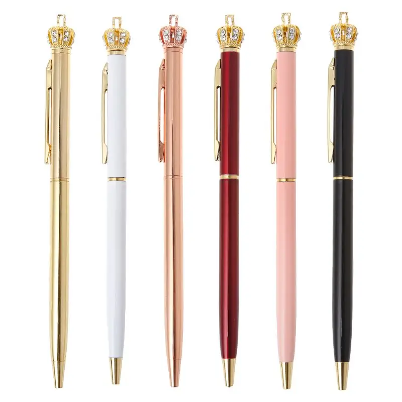 

Милые кавайные шариковые ручки со стразами и короной для школы, офисные принадлежности, канцелярские принадлежности для письма