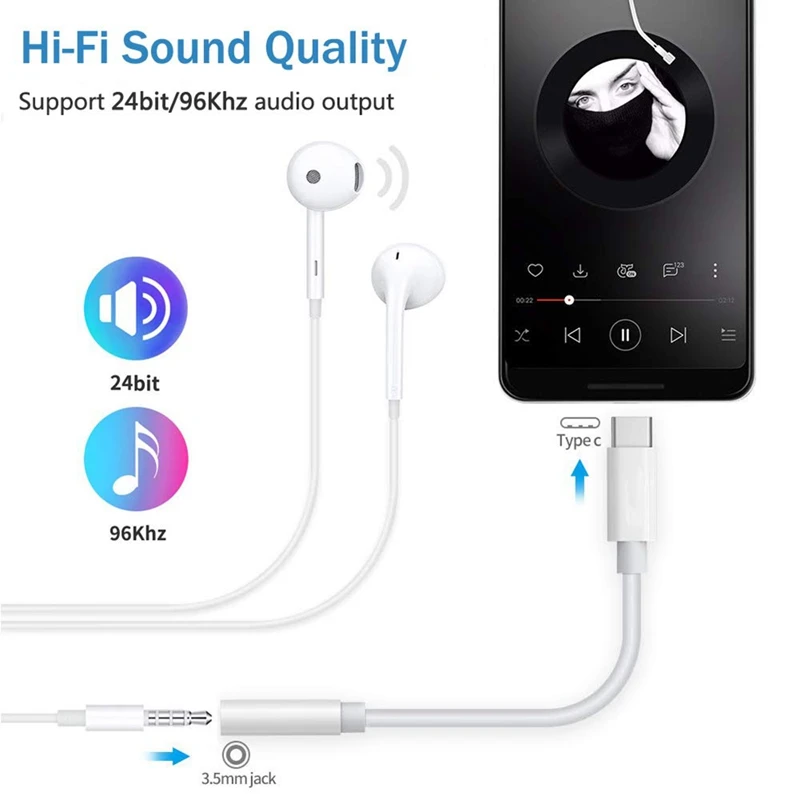 Аудиоадаптер Type C To 3 5 мм USB адаптер для наушников Google Pixel 2/2 XL/3/3 XL Oneplus 6T HTC U11 2