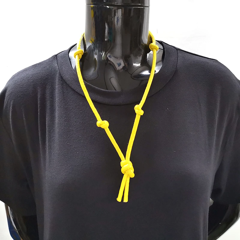 Женское кожаное ожерелье YD &amp YDBZ желтое с кулоном длинная цепочка ручной работы
