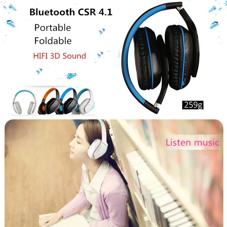 B3506 PS4 Bluetooth Гарнитуры Hi-Fi стерео наушники складные Best Беспроводной музыка