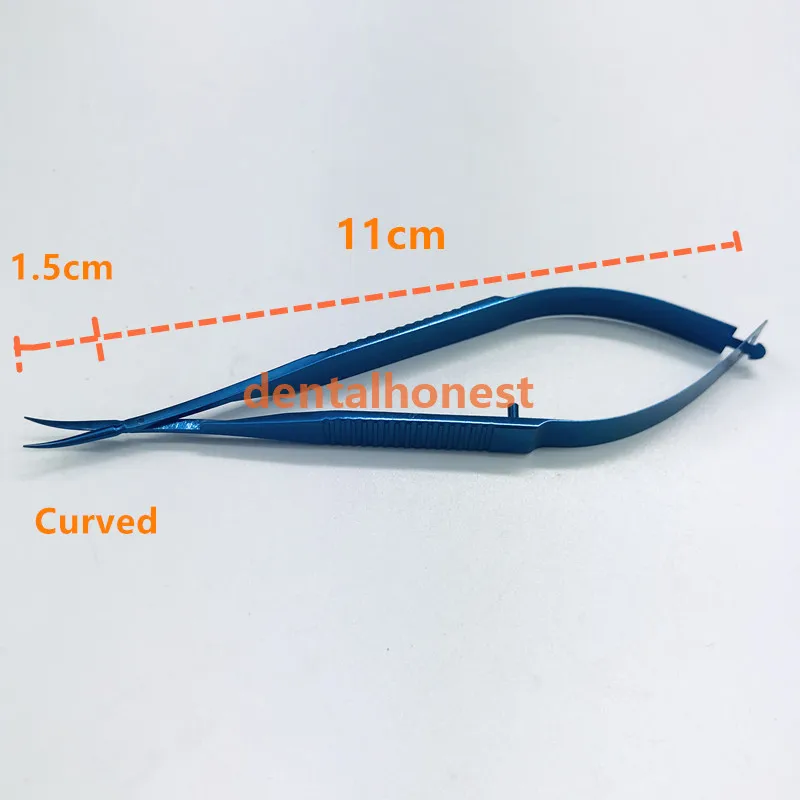 Titanium Curved Высокое качество титановый сплав/нержавеющая сталь офтальмологическая микрохирургическая 12,5 см капсульные мембранные ножницы Микро ножницы - Цвет: Titanium Curved