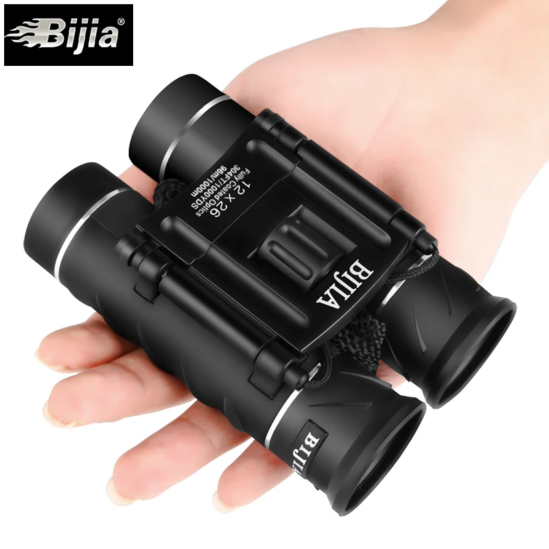 BIJIA 12x26 мини складной бинокль Карманный телескоп водонепроницаемый опера очки