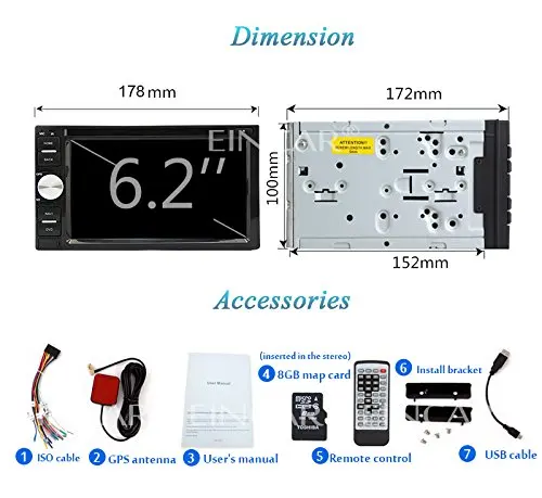 DVD плеер с сенсорным экраном стерео система 2 Din Bluetooth Mp3 Mp4 sd/USB беспроводной задней