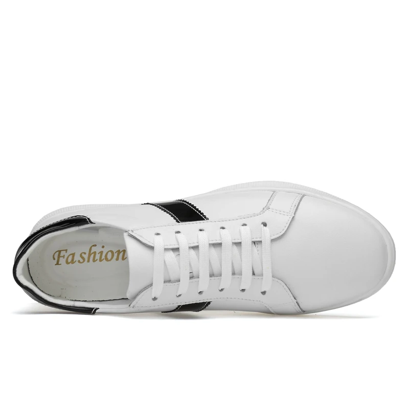 Classic Black&ampWhite Skate Board Shoes Men Trainers High Quality Genuine Leather Casual Lace-Up Sneakers Soft Moccasins | Обувь