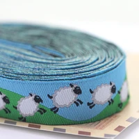new wholesale 58 16 mm 10yardlots 100 polyester woven jacquard ribbon with sheep free shipping