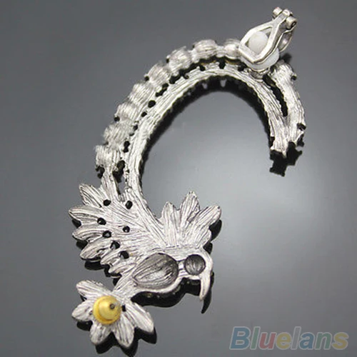 1 шт Женская птица Колибри цвета Кристалл льдом из уха манжеты серьги 1U4B |