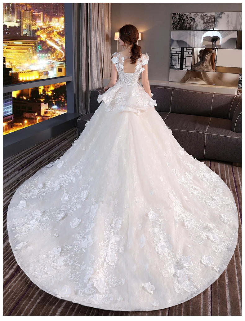 Красивые милые свадебные платья для девочек Vestido De Noiva на шнуровке 2018 с