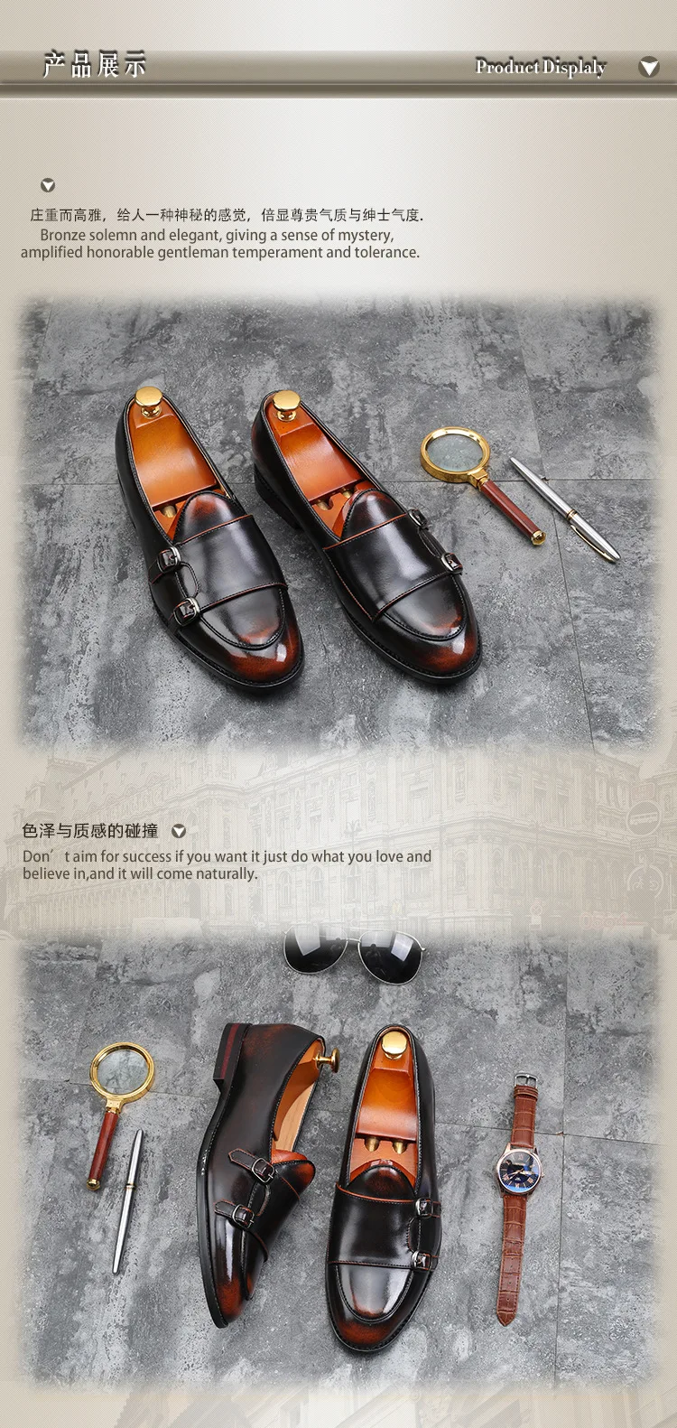 Men PU Leather Loafers Metal Buckle Pointed Toe Shoes Retro Luxury Shoes Men Party Dress Formal Wedding Shoes Zapatos De Hombre