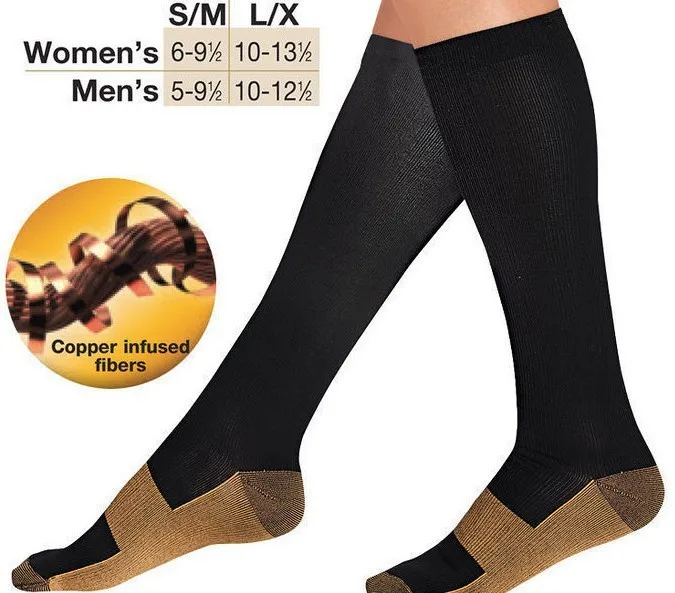 Anti-Fatigue Compression Socks Unisex Foot Pain Relief Soft Miracle Copper Anti Fatigue Magic Support Knee High Meias | Женская одежда