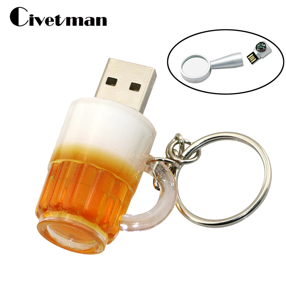 Реальный Ёмкость пивная кружка USB 2 0 флеш накопитель 8 Гб оперативной памяти 16