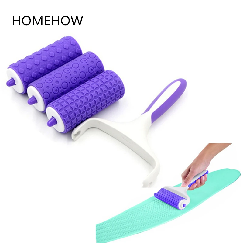 

3PCS/Lot Fondant Embosser Roller Plastic Frame Silicone Pattern Roller Pots Diamond Shape Cake Decorating Ribbon Rolling Tools