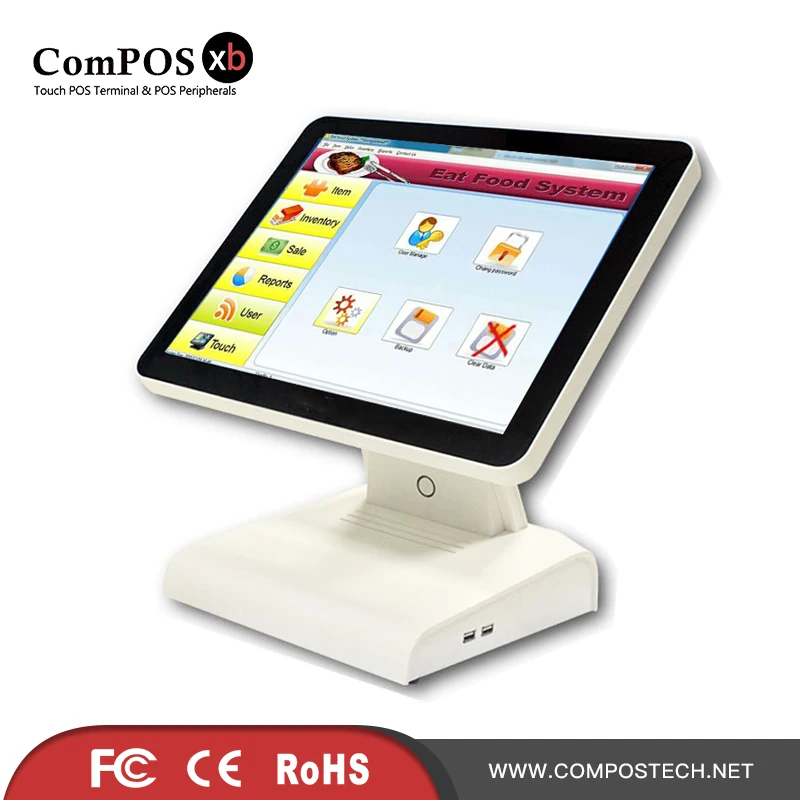 15 дюймовый резистивный сенсорный экран POS терминал с термопринтером и кассовым