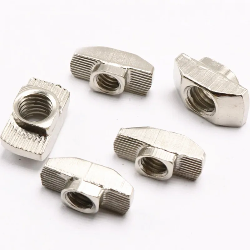 100pcs M3/M4/M5*10*6 T-nut Sliding T Hammer Drop in Nut for 20/30/40 Series Slot image 2