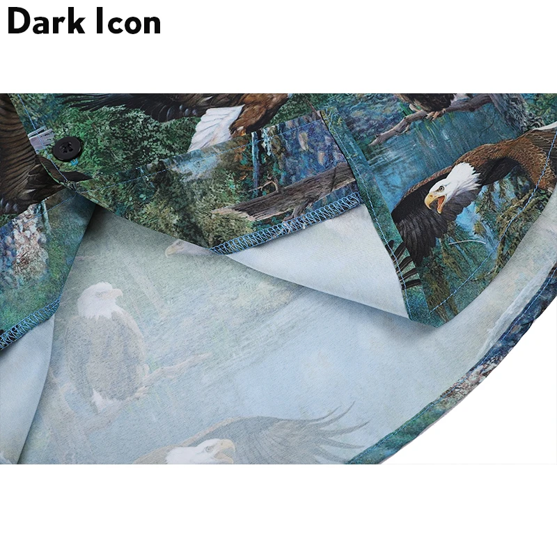 Мужская рубашка в стиле хип хоп Dark Icon гавайская с изогнутым краем и принтом Dreams на