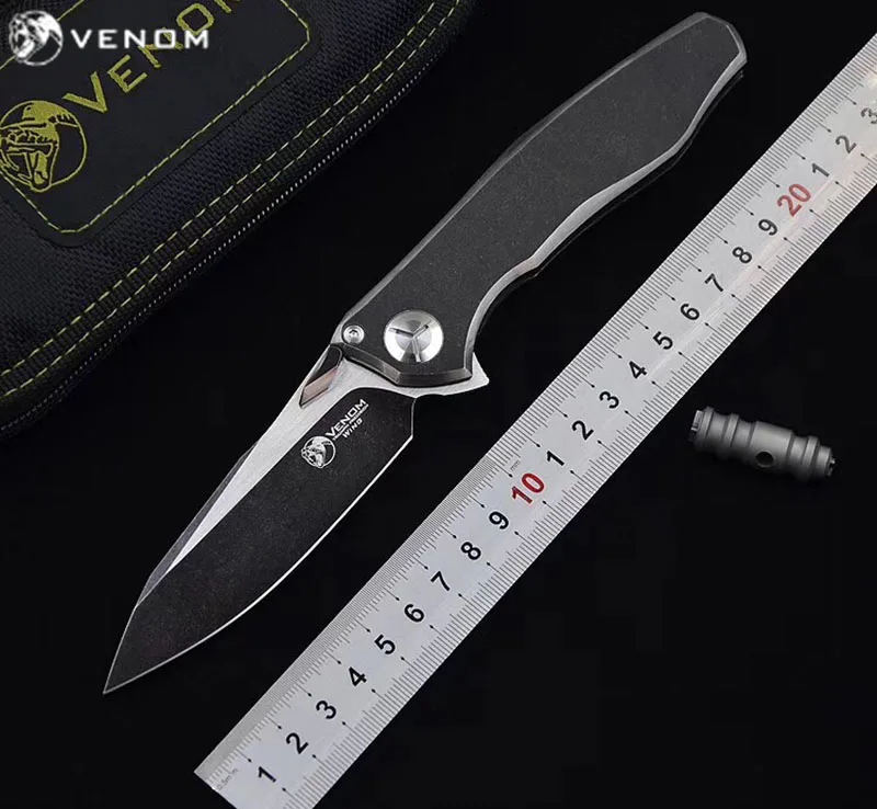 Складной нож Kevin John VENOM 4 Wing Flipper карманный клинок S35VN с титановой ручкой для