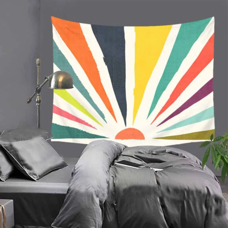 Colored Geometric art paintings Indian tapestry hippie mandala wall hanging Bohemian bedspread dorm decor carpet 51x60&quot LZE21 | Дом и сад