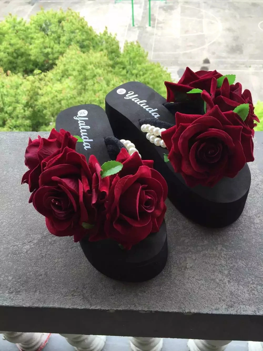 HAHAFLOWER/тапочки с цветочным рисунком женские шлепанцы пляжная обувь на платформе