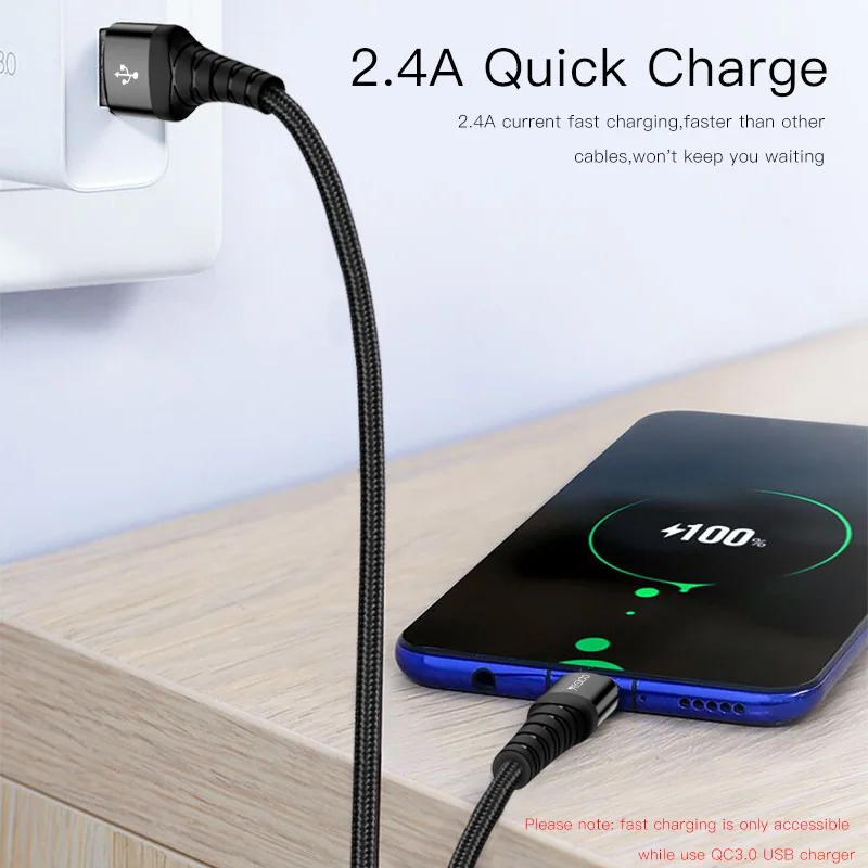 Yesido CA35 двусторонний кабель с разъемом USB Type-C для Samsung S10 S9 S8 Plus Note 9 C зарядное