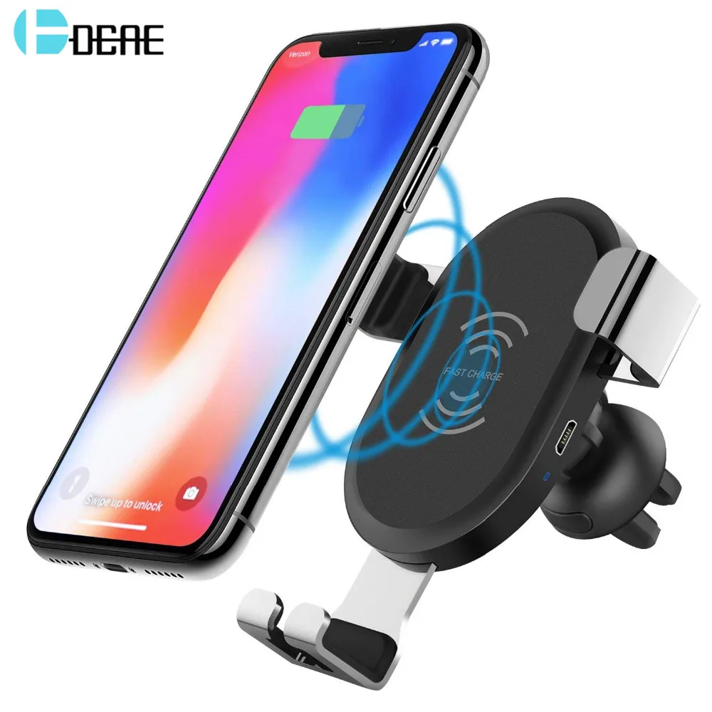 DCAE 10 Вт автомобильное крепление Qi Беспроводное зарядное устройство для iPhone XS MAX XR