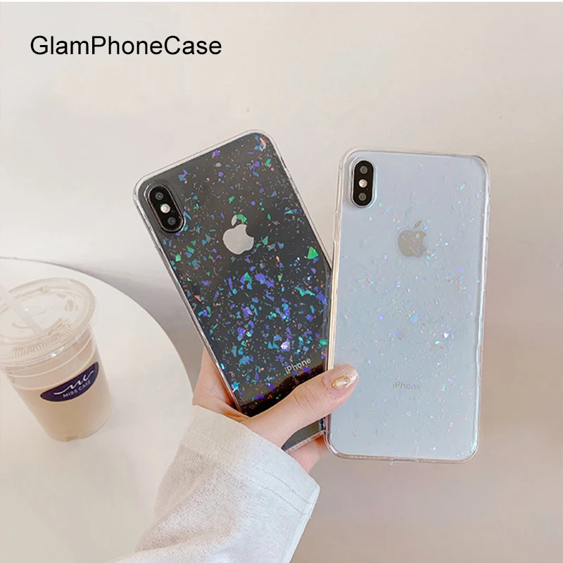Лазерный чехол GlamPhoneCase для телефона из измельченной бумаги iPhone X XS Max XR мягкий