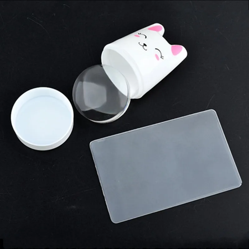 1 шт милый кролик силиконовый гвоздь стемпер с скребками для ногтей штампы набор