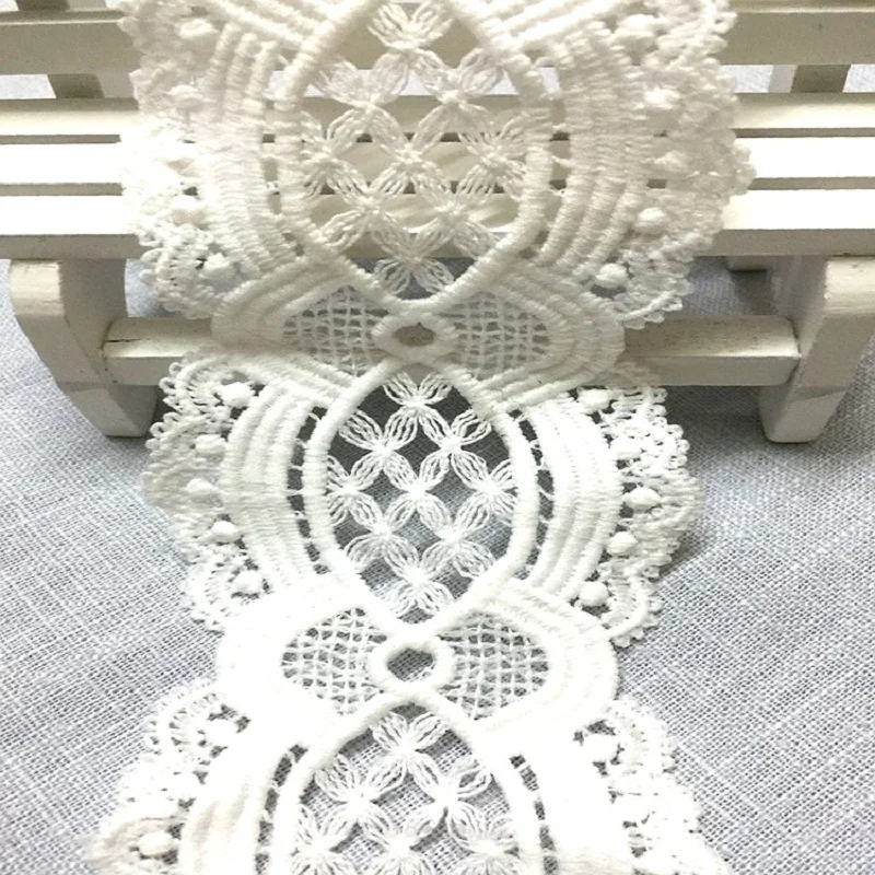 Кружевные Аксессуары для одежды шириной 6 см Белая Кружевная аппликация с
