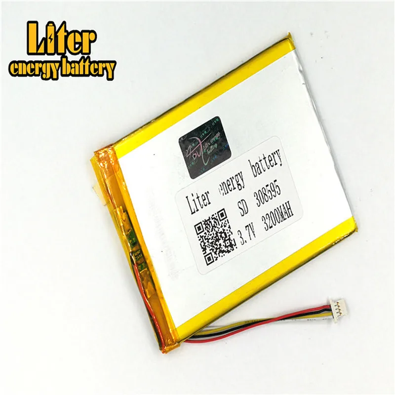 1 0 мм 4pin разъем 308595 3 7 В 3200 мАч планшетный ПК дюймов lipo батареи перезаряжаемые
