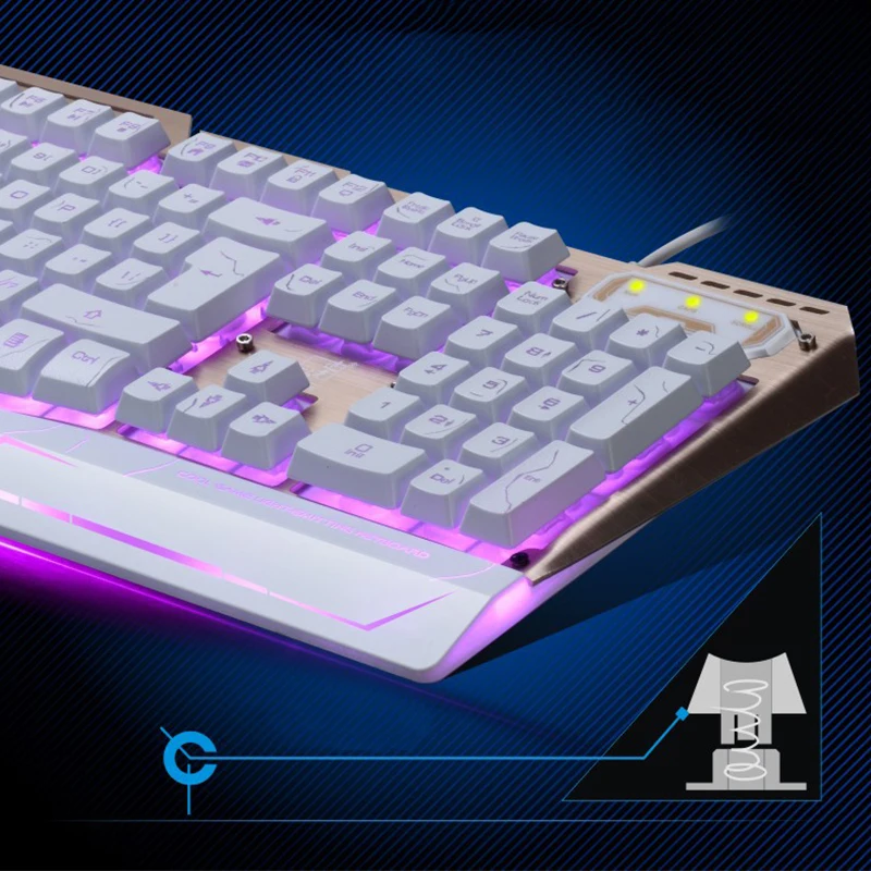 Keyboard Trays Metal Panel 3-Colors LED Back-Lit 104 Keys USB-Port Computer Gaming Wired Waterproof Laptop And Desktop Office | Компьютеры