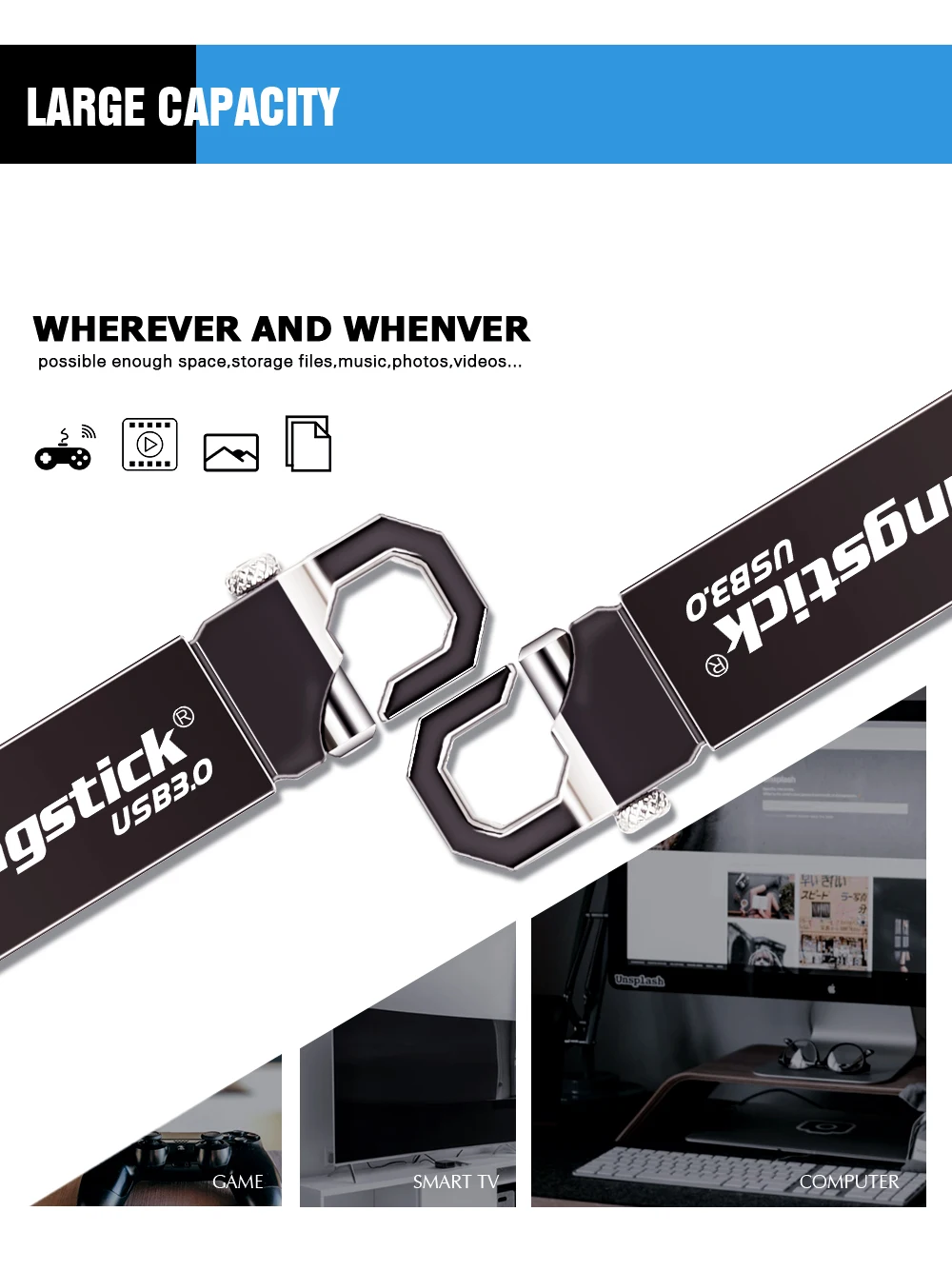 Kingstick супер мини-usb 3,0 флеш-накопитель 16 Гб оперативной памяти, 32 Гб встроенной памяти, 64 ГБ 128 usb-флэш, совместимо с ПК и смартфоном флеш-накопитель флеш-карта памяти USB флэш-накопитель u-диск