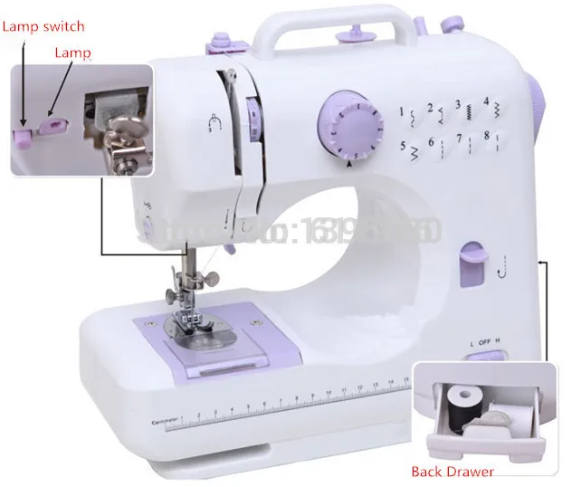 

1PC 505A Multi-function 8 Kinds of Trajectory Mini Electric Sewing Machine Replaceable Presser Foot