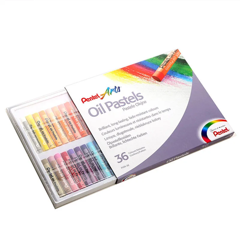 36 colors Pentel PHN12/25/36/50 Цвета круглые мелки для детей комплект мягкой Профессиональный Масляные карандаши для рисования для детей - Цвет: 36 colors