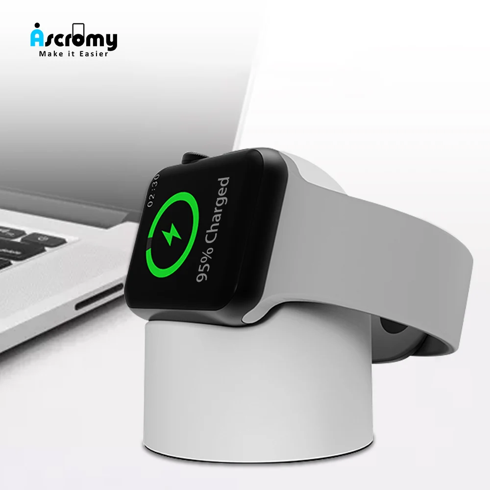 Магнитная Беспроводная зарядная док-станция Ascromy для Apple Watch Series 1 2 3 4 42 мм 38 мм Беспроводная зарядная подставка для настольной станции