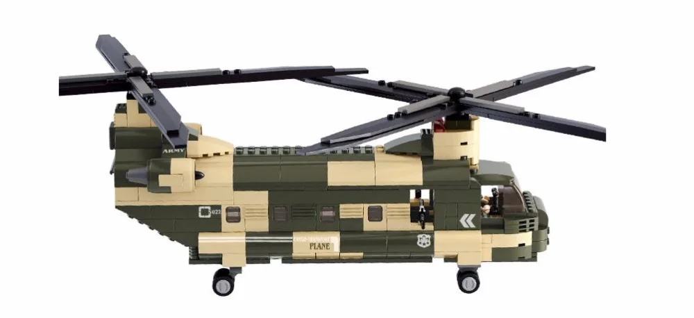 Военные воздушные силы вертолет транспорт CH-47 строительные блоки playmobil