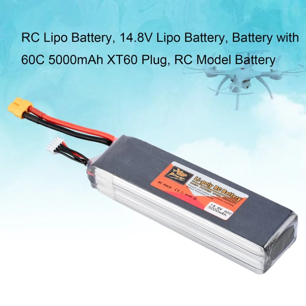 ZOP power 14 8 V 5000mAh 60C 4S 1P Lipo аккумулятор XT60 Перезаряжаемый для радиоуправляемого