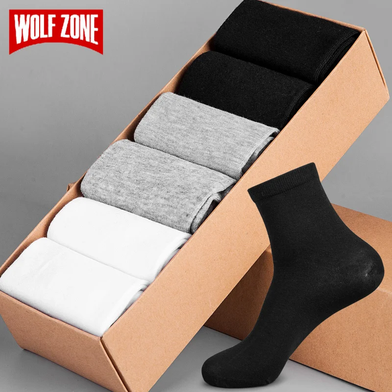 Носки WOLF ZONE мужские модные длинные дышащие 100% хлопок 6 пар в комплекте|socks cotton|brand