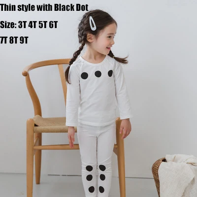 White-Thin Style Новинка года; модные детские комплекты одежды; мягкая Хлопковая пижама с длинными рукавами для маленьких девочек; сезон весна-лето-осень; штаны - Цвет: White-Thin Style