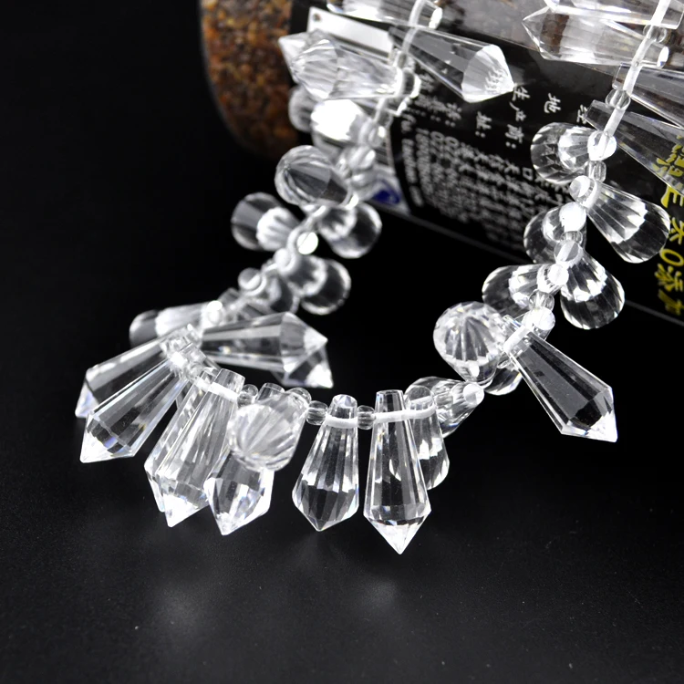 

Wholesale 50pcs/lot 8*20mm White Tear Drop Glass Beads Faceted Crystal Beads For Jewelry Making Necklace Craft DIY Beads