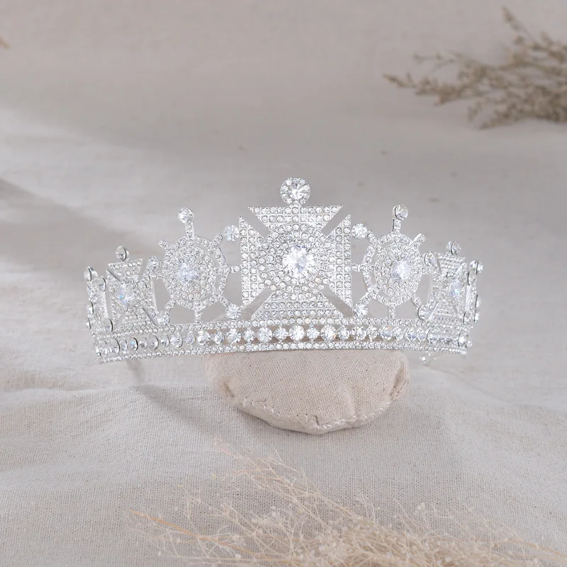 Новый невесты красочные свадебные украшения для волос кристалл тиара свадебный