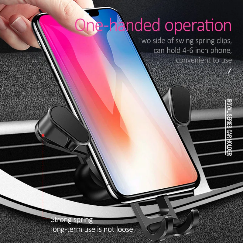 360 Degree Rotating Air outlet Gravity Bracket Car Phone Holder USAMS 4~6 inch Mini Vent Mount Mobile Stand | Мобильные телефоны и