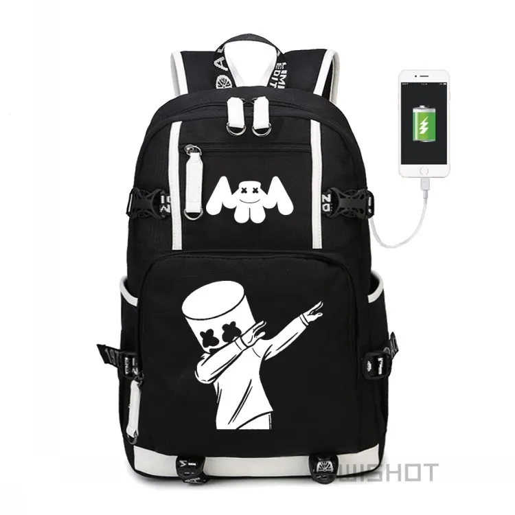 Black3 WISHOT рюкзак Многофункциональный USB зарядка для подростков мужчин wo мужчин студентов школьные сумки Дорожная светящаяся сумка - Цвет: Black3