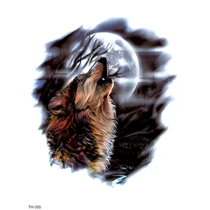 Наклейка Временная водостойкая с волком, 6 стилей