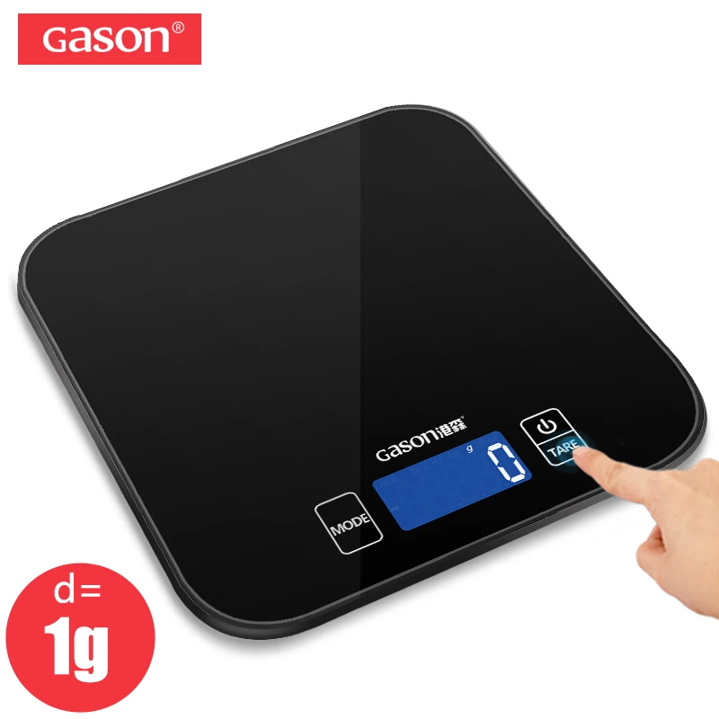 GASON C1 BK весы кухонные цифровые LCD дисплей точный закаленное стекло электронные