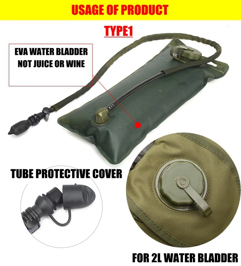 Тактический Рюкзак MOLLE Hydration Pack 900D W/3L герметичный водный Пузырь черный, зеленый, загар