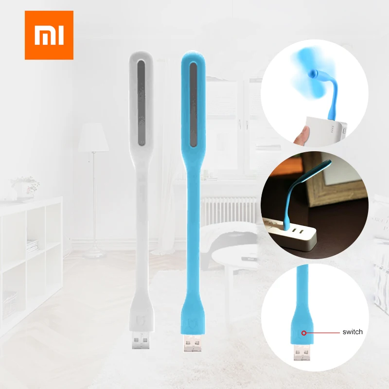 Новое прибытие Xiaomi Мини USB светильник Портативный Светодиодная лампа Xiaomi блестящие светодиодный светильник с переключателем Управление 5V 1,2 W для Мощность банк/промышленный компьютер