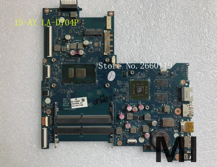 

Материнская плата для ноутбука 854936-601 854936-501 001 15-AY LA-D704P I5-6200U, полностью протестирована